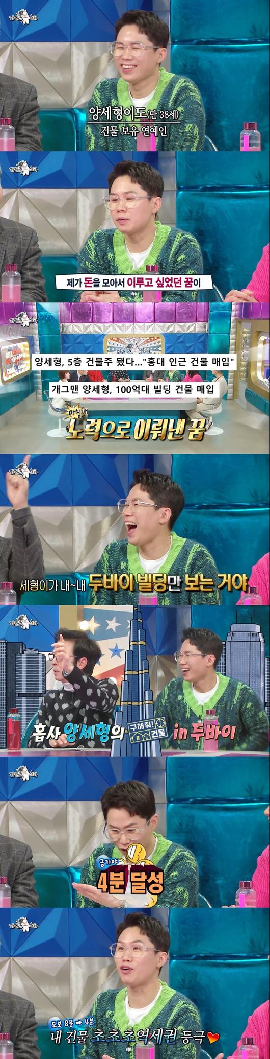 Yang Se-hyung reveals the secret to becoming a building owner worth KRW 10.9 billion!