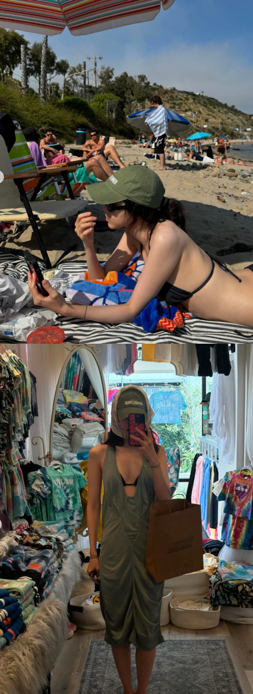 Son Na-eun shows off her dizzying S-line in a black bikini!