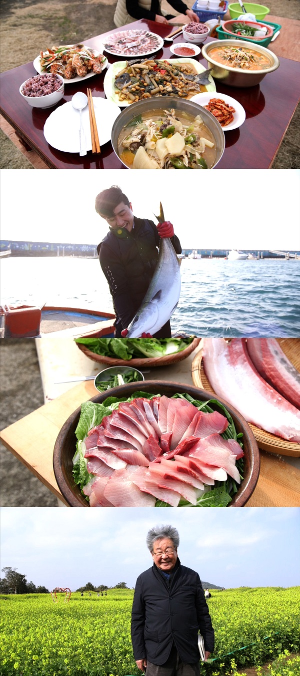 Korean food, mouth watering, various sea meat dishes presented by Jeju sea in winter