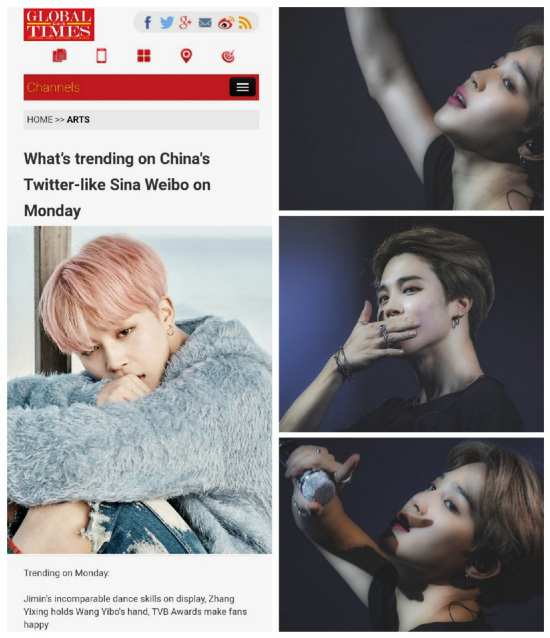Weibo Dalgun bulletproof Boy Scouts Jimin, China 120 million views and 40,000 posts!