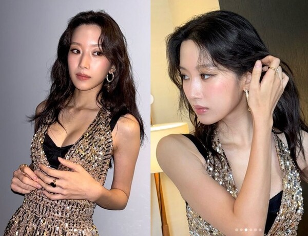 Moon Ga-young shows off her glamorous body in a golden dress...