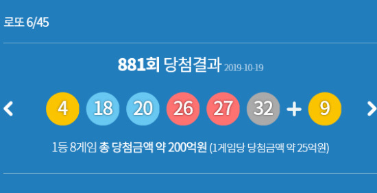 Lotto 881 winning numbers, 1st winning area inquiry! .. How to calculate the actual amount-(Amount-300 million) X 0.67 + 234 million = Receipt amount!