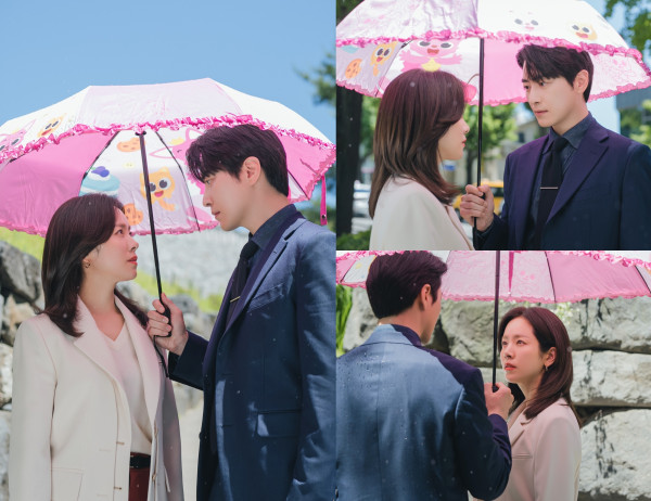 [SBS My Perfect Secretary] Han Ji-min and Lee Jun-hyuk under the umbrella, full of pink vibes!